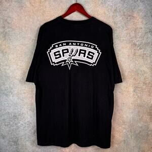 VTG 90s Reebok San Antonio Spurs NBA T Shirt Mens Sz L Black Double Sided